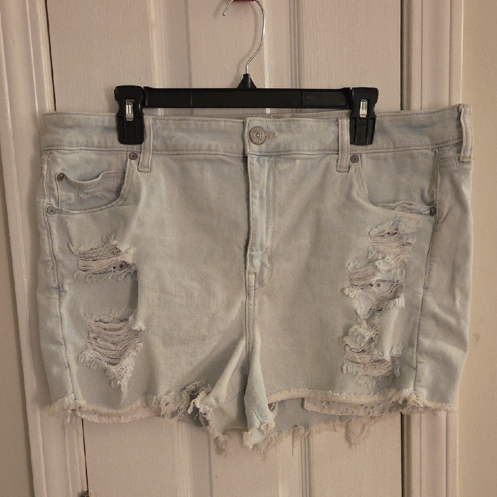 American Eagle Outfitters Light Wash Ripped Jean Shorts